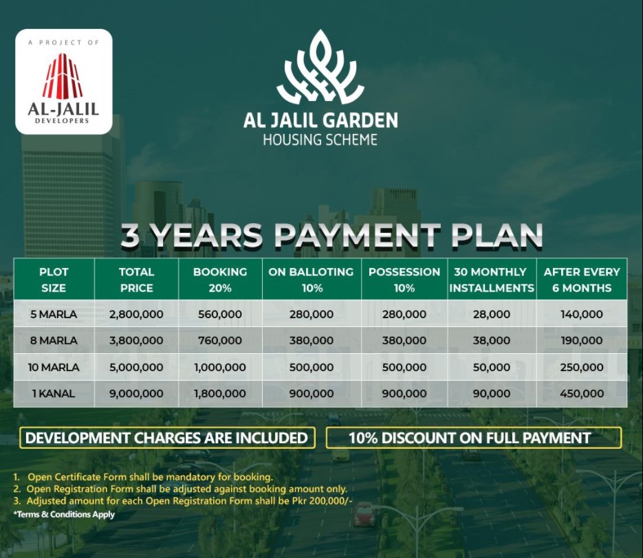 al jalil garden payment plan